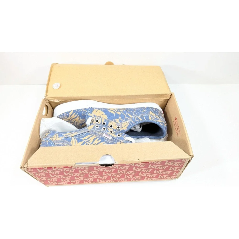 VANS Mens Chukka Low (Leaves) Blue Twill Skateboard Sneakers Shoes Size 10.5